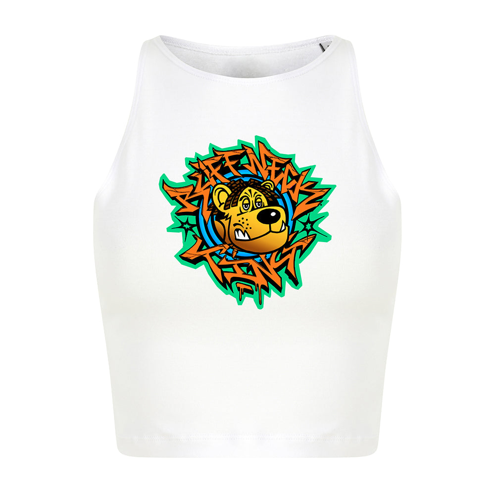 Ruffneck Ting x Dibz White Cropped T-Shirt-Dancefloor Emporium