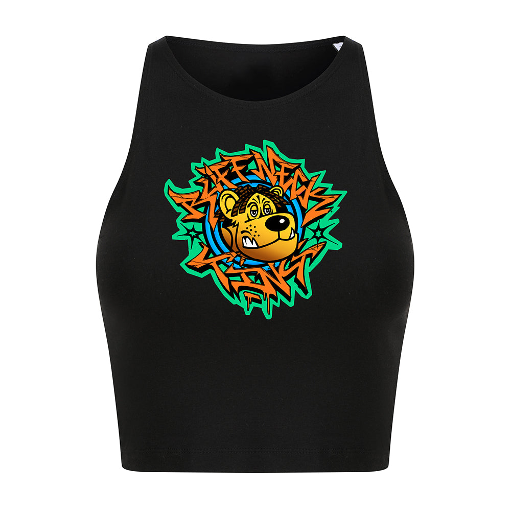 Ruffneck Ting x Dibz Black Cropped T-Shirt-Dancefloor Emporium