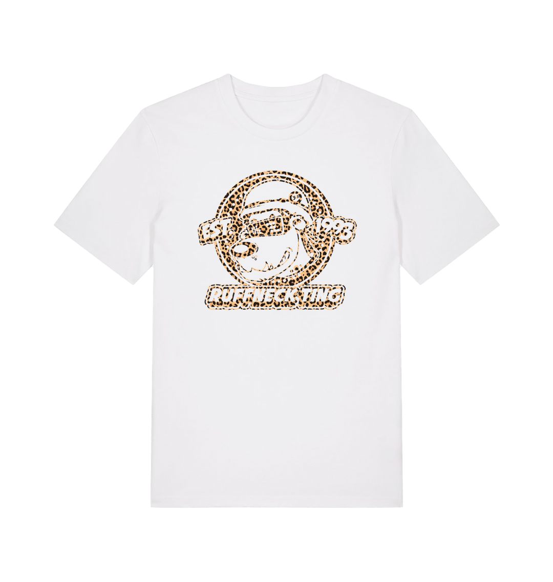Ruffneck Ting Leopard Print White T-Shirt-Dancefloor Emporium