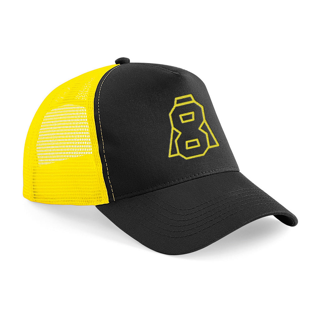 Altern 8 Bold Logo Black Yellow Trucker