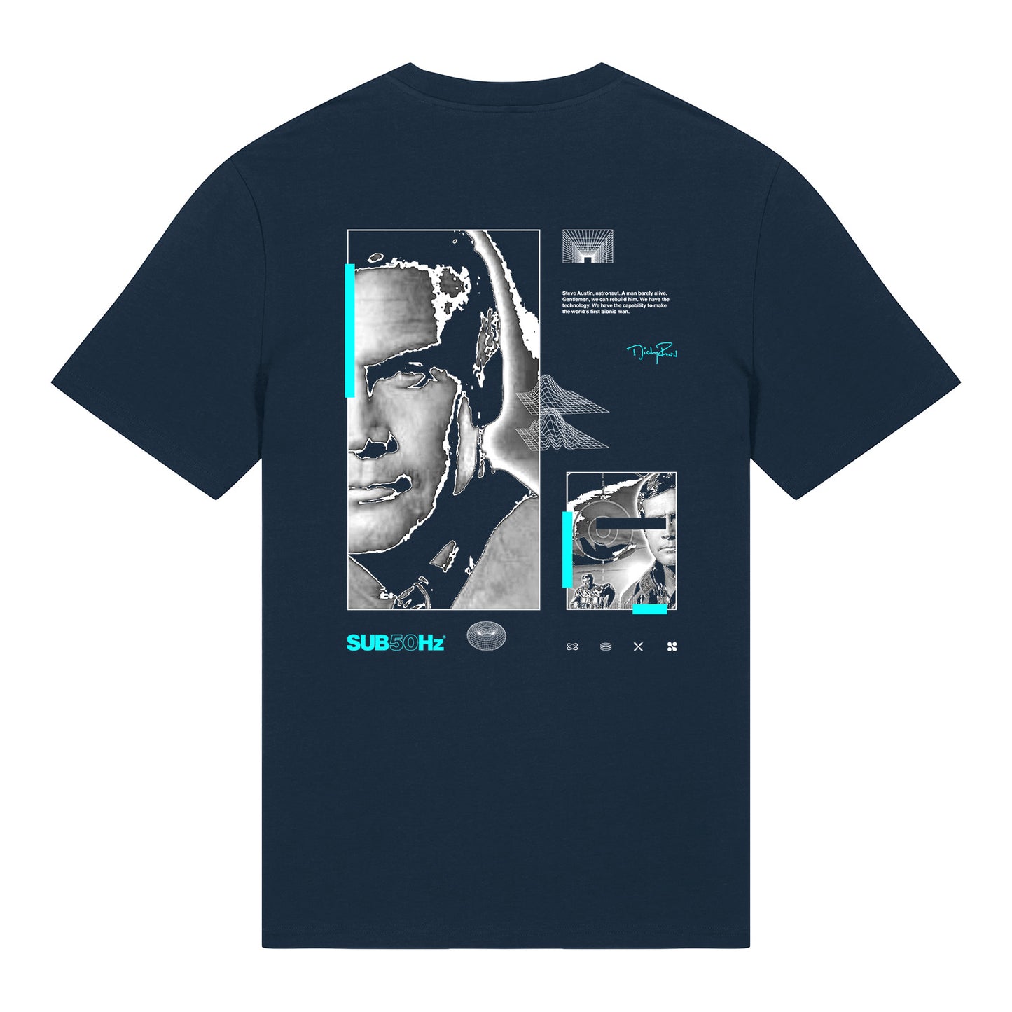 Micky Finn x SUB50Hz Bitin' Back Organic Navy T-Shirt-Dancefloor Emporium
