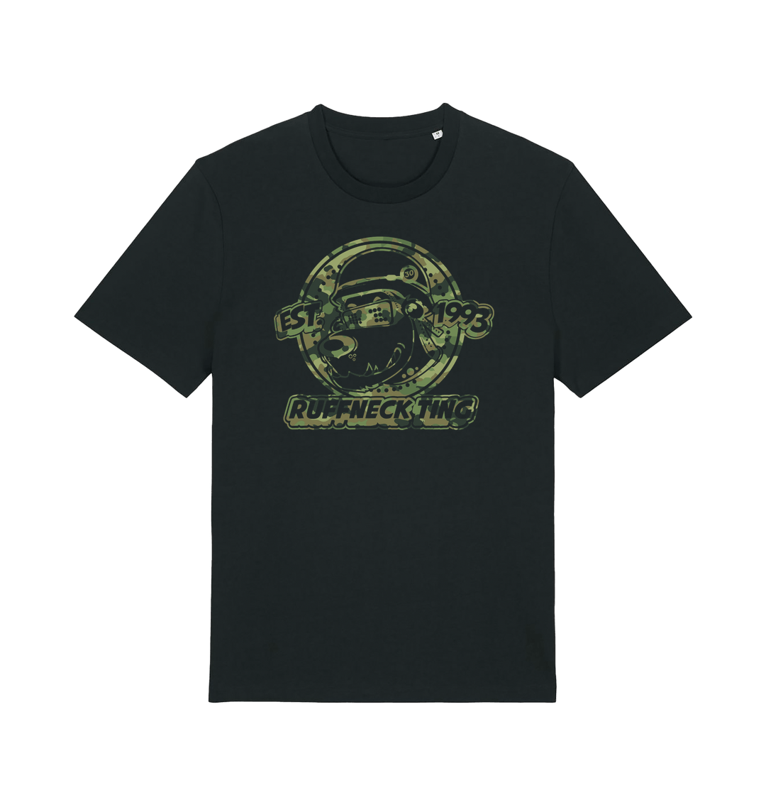Ruffneck Ting Camo Print Black T-Shirt-Dancefloor Emporium