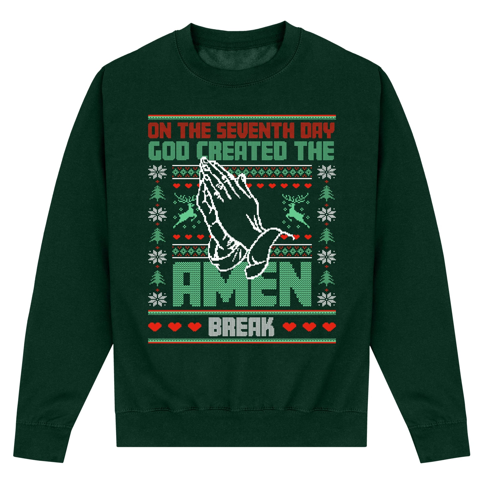 Drum & Bass Bible Amen Christmas Sweatshirt-Dancefloor Emporium