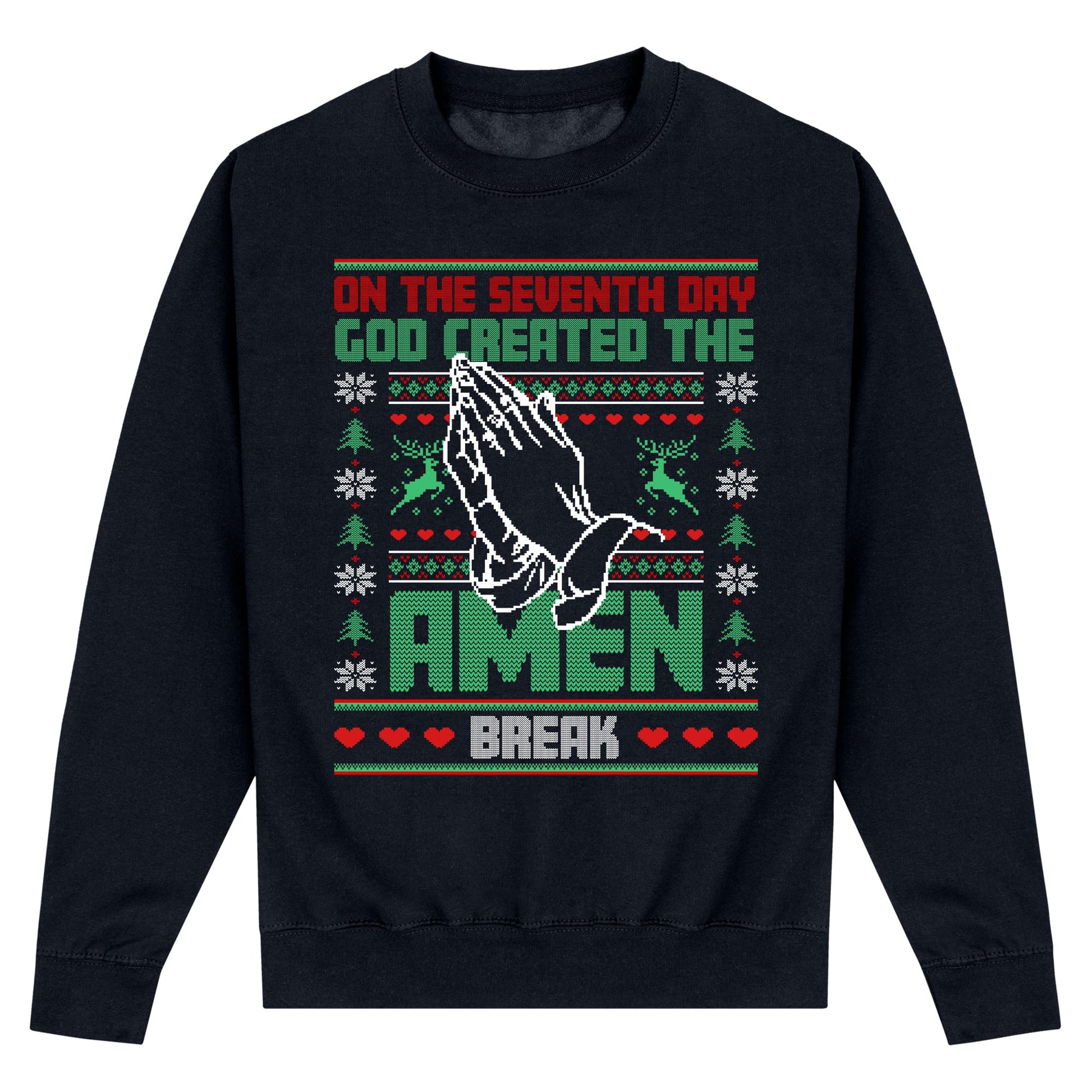 Drum & Bass Bible Amen Christmas Sweatshirt-Dancefloor Emporium