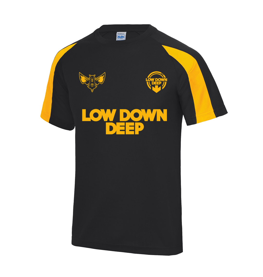 Jet Black/Gold Printed T-shirt Front