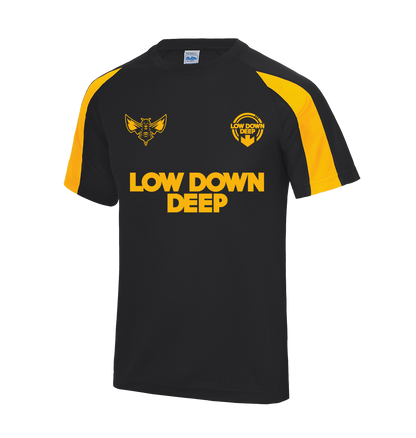 Jet Black/Gold Printed T-shirt Front
