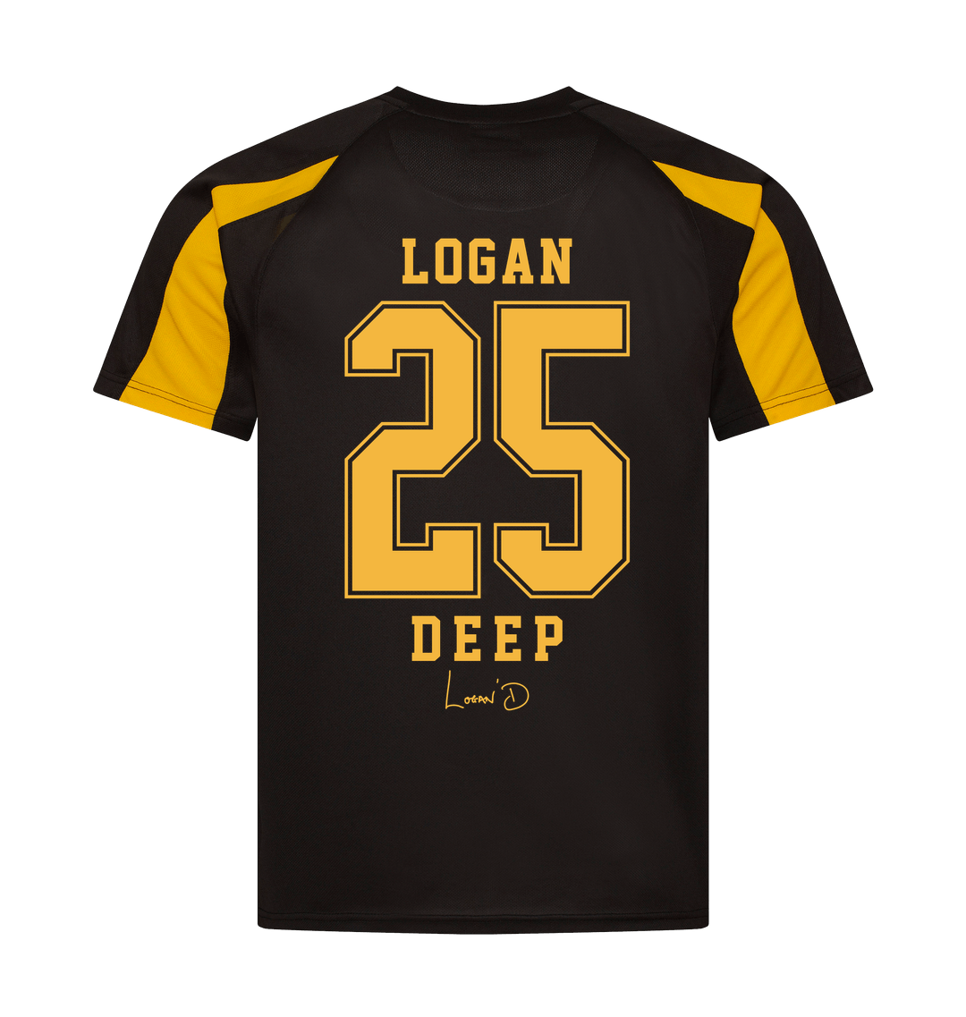 Jet Black/Gold Printed T-shirt Back