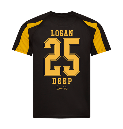 Jet Black/Gold Printed T-shirt Back