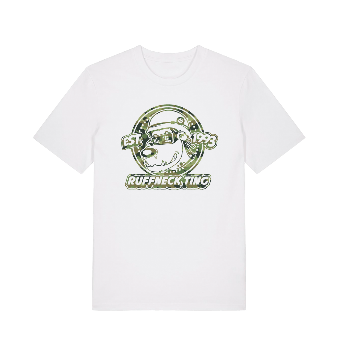 Ruffneck Ting Camo Print White T-Shirt-Dancefloor Emporium