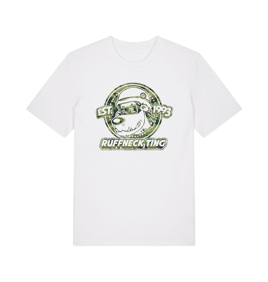 Ruffneck Ting Camo Print White T-Shirt-Dancefloor Emporium