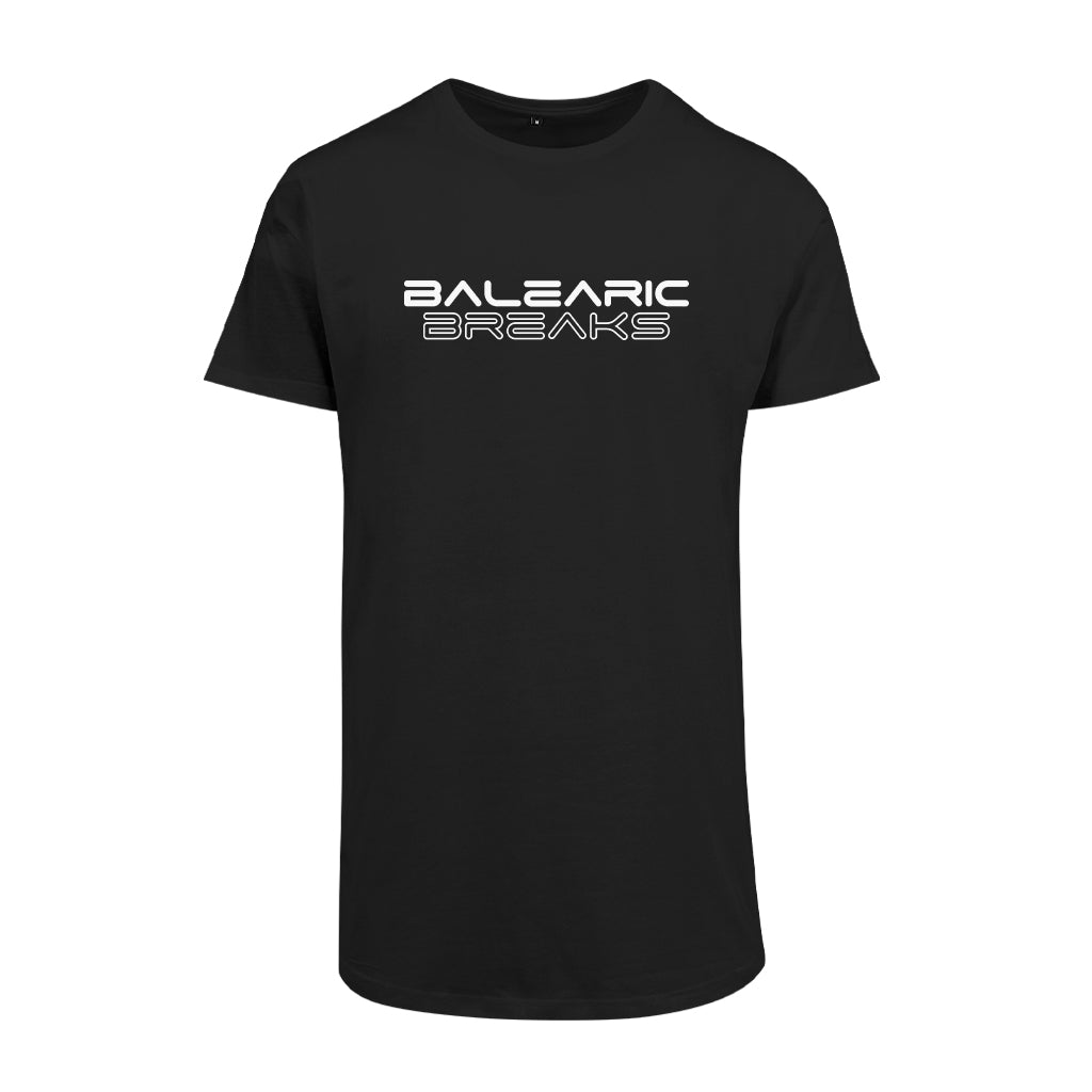 Balearic Breaks Logo Men's Shaped Long T-Shirt-Dancefloor Emporium