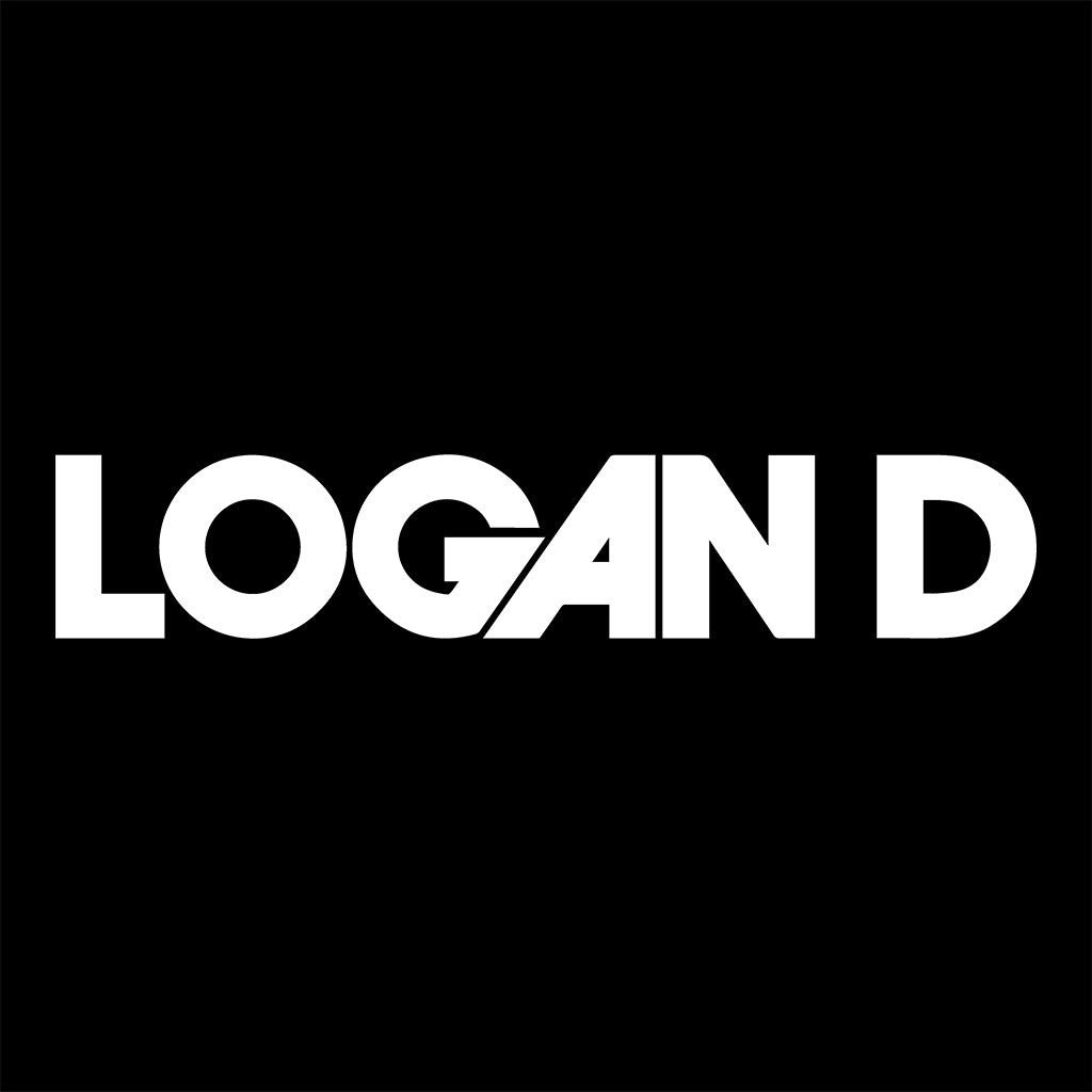 Logan D White Logo Unisex Oversized Hoodie-Dancefloor Emporium