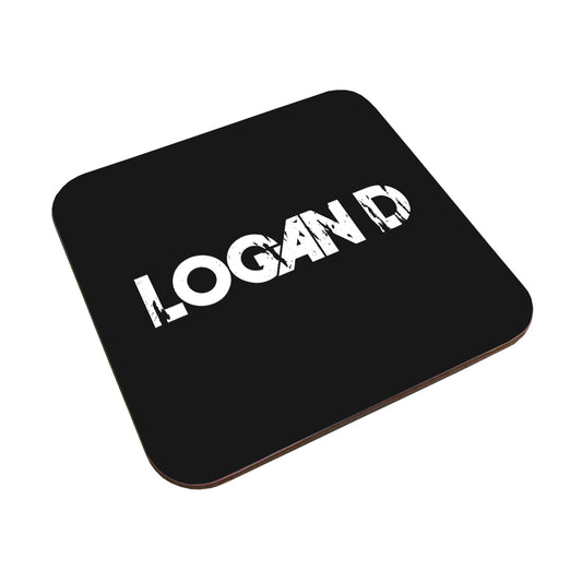 Logan D Distressed White Logo Coaster-Dancefloor Emporium