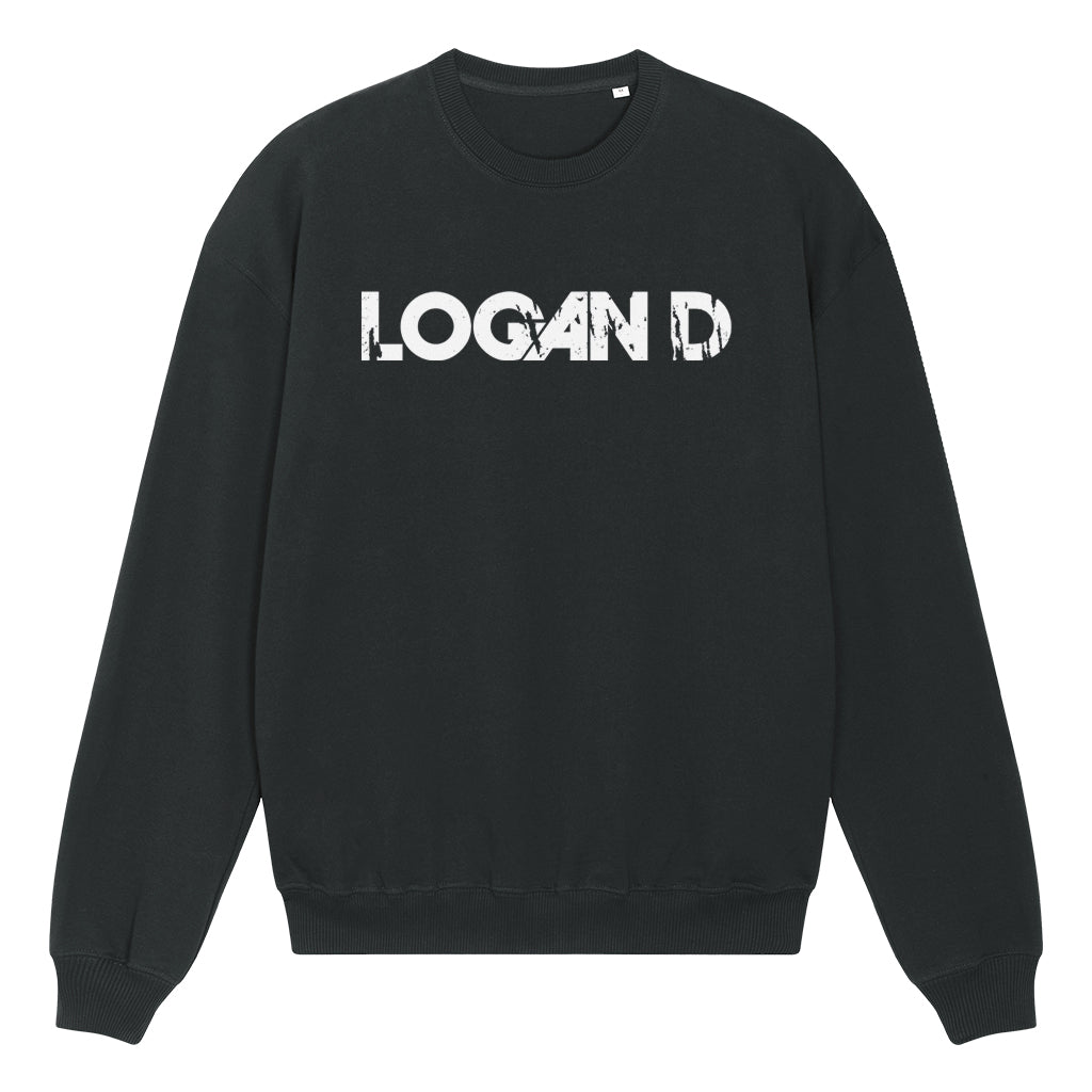 Logan D Distressed White Logo Unisex Sweatshirt-Dancefloor Emporium