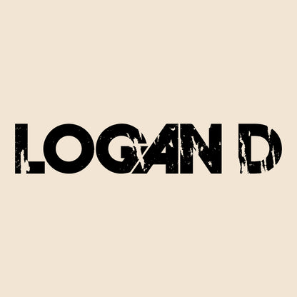 Logan D Distressed Black Logo Heavy Unisex T-Shirt-Dancefloor Emporium