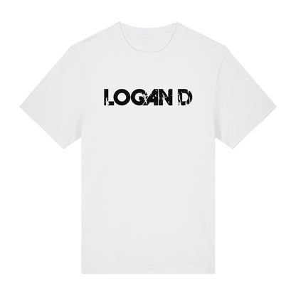 Logan D Distressed Black Logo Heavy Unisex T-Shirt-Dancefloor Emporium