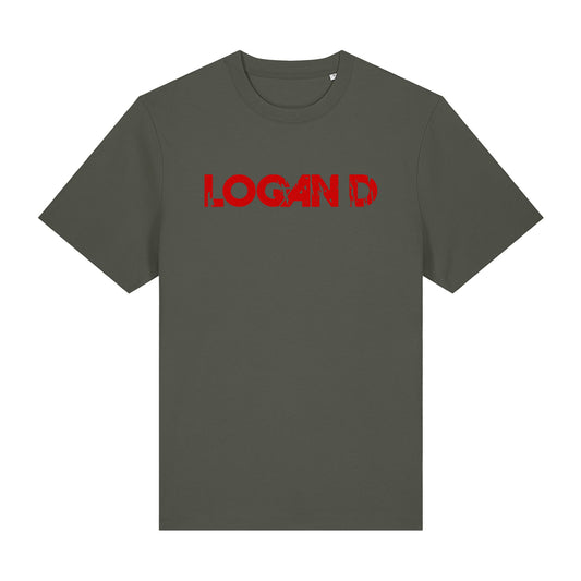Logan D Distressed Red Logo Heavy Unisex T-Shirt-Dancefloor Emporium