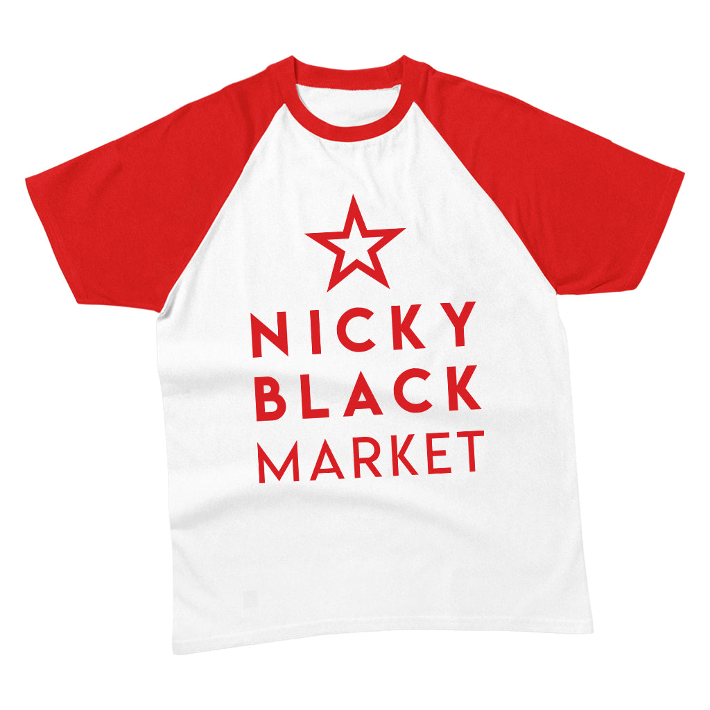 Nicky Blackmarket Logo Kids Baseball T-Shirt-Dancefloor Emporium
