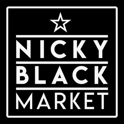 Nicky Blackmarket Boxed Logo Women's Cropped Hoodie-Dancefloor Emporium