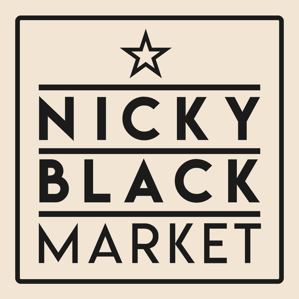 Nicky Blackmarket Boxed Logo Women's Cropped Hoodie-Dancefloor Emporium