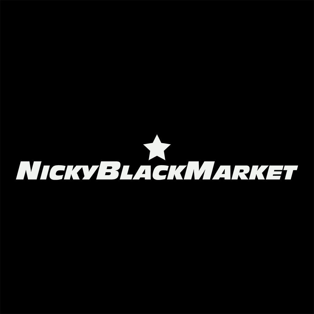 Nicky Blackmarket Star And Text Organic High Collar Mens Hoodie-Dancefloor Emporium
