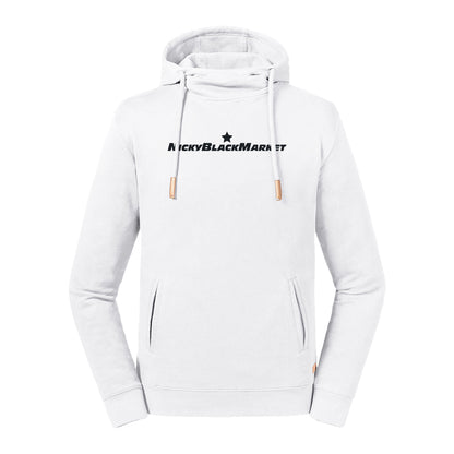 Nicky Blackmarket Star And Text Organic High Collar Mens Hoodie-Dancefloor Emporium