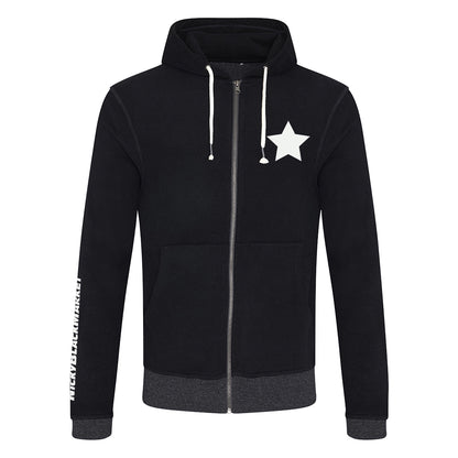 Nicky Blackmarket White Star Mens Organic Regen Hoodie-Dancefloor Emporium