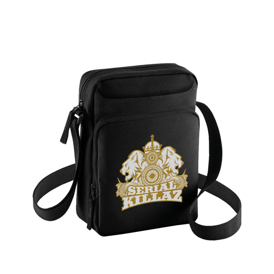 Serial Killaz Gold And Grey Lions Logo Cross Body Bag-Dancefloor Emporium
