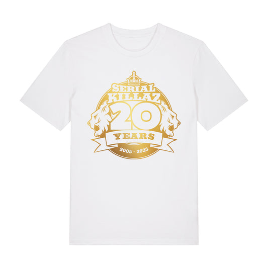 Serial Killaz 20 Year Anniversary Gold Print White T-Shirt