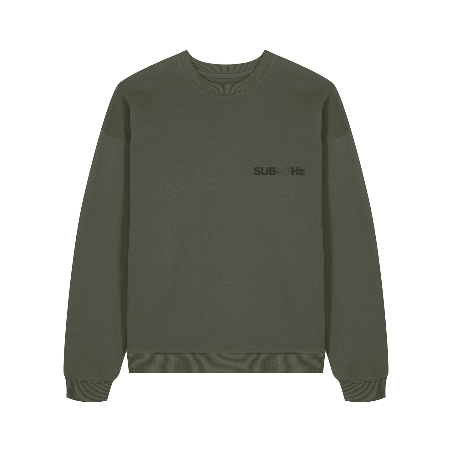 SUB50Hz Oversized Core Olive Sweatshirt-Dancefloor Emporium