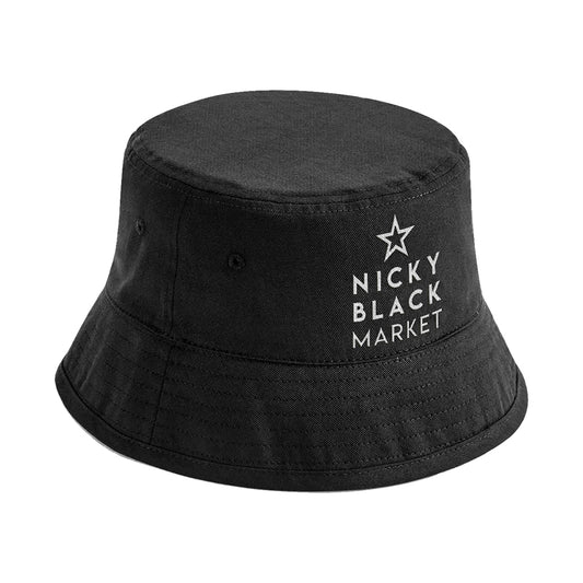Nicky Blackmarket Embroidered Logo Organic Cotton Bucket Hat-Dancefloor Emporium