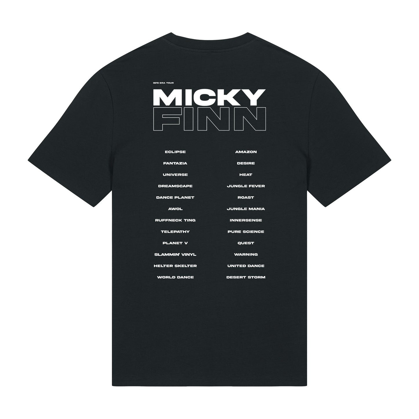 Micky Finn 90s Tour Black T-Shirt-Dancefloor Emporium