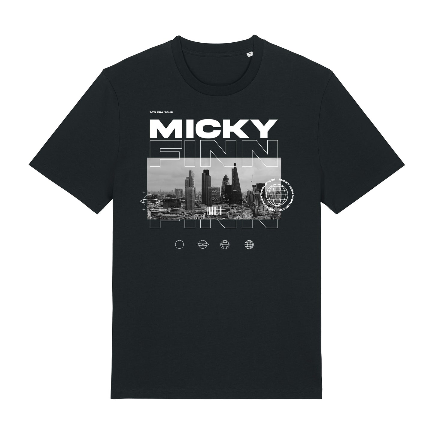 Micky Finn 90s Tour Black T-Shirt-Dancefloor Emporium