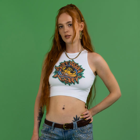 Ruffneck Ting x Dibz White Cropped Vest