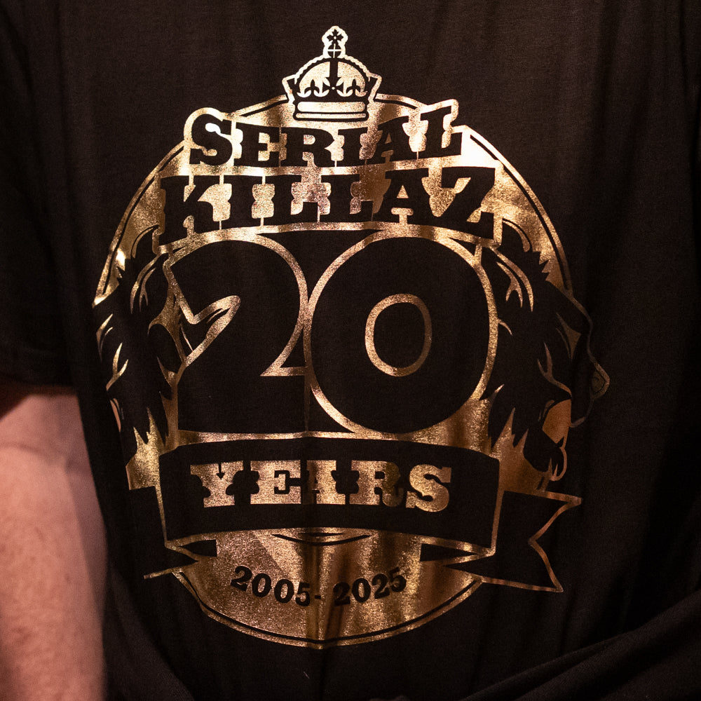 Serial Killaz 20 Year Anniversary Gold Print White T-Shirt