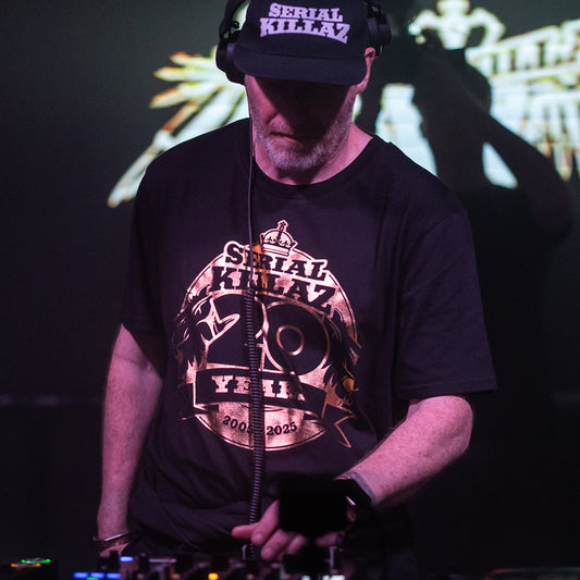 Serial Killaz 20 Year Anniversary Gold Print Black T-Shirt