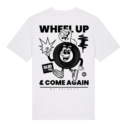 SUB50Hz Wheel Up Back Print Black T-Shirt