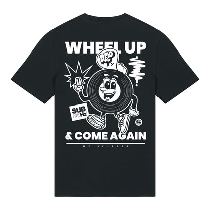 SUB50Hz Wheel Up Back Print Black T-Shirt